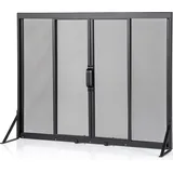 COSTWAY Funkenschutzgitter mit Schiebetüren, 89 x 72 cm, Kaminschutzgitter Metall, Kaminfunkenschutz, Kamin Funkenschutz Kamingitter schwarz