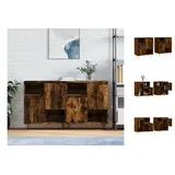 vidaXL Sideboards 2 Stk. Räuchereiche Holzwerkstoff