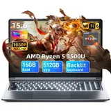 MENGHU 15,6" FHD AI Laptop mit beleuchteter Tastatur 16GB RAM 512GB SSD Notebook (AMD Ryzen 5 3500U, 16 GB, 512 GB SSD) grau