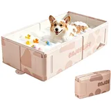 Hundepool fur Große Hunde, 76 * 40 * 21cm Faltbarer Hundepool, rutschfest Hundebadewanne für Außen, Hinterhof, Tragbar Schwimmbecken Hund Planschbecken Dog Pool für Große Kleine Hunde (C)
