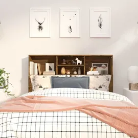 vidaXL Kopfteil mit Ablagen Räuchereiche 120x19x103,5 cm