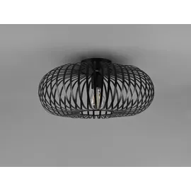 Trio led Deckenleuchte Gitter Lampenschirm Metall Schwarz Ø 40cm