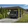 SKANHOLZ Spreewald Walmdach Carport aus Nadelholz 3,96 x 8,93 m schwarze Blende