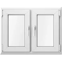 Doppelflügelfenster mit Mittelsteg, Kunststoff, aluplast IDEAL® 4000, Weiß, 90x70 cm, zweiteilig, individuell konfigurieren