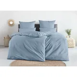 Andas Bettwäsche "Sari2 in Gr. 135x200 oder 155x220 cm", blau, B/L: 135cm x 200cm, 1 Stk., 1 Stk., Seersucker, B/L: 80cm x 40cm, 2 Stk.