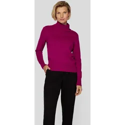 Strickpullover RABE "Rabe Pullover mit Rollkragen und Knöpfe – Stilvoll und Bequem", Damen, Gr. 46, pink, 46%Modal 40%Polyacryl 14%Polyamid, unifarben, feminin, gerade, Langarm gerader Abschluss, Pullover