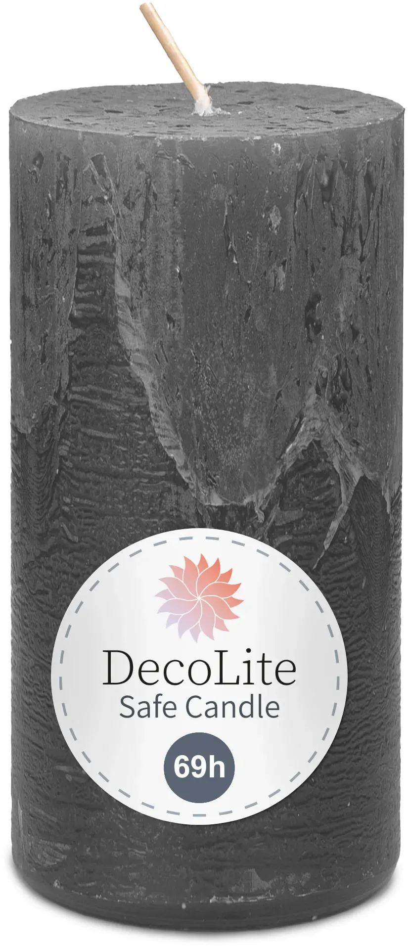 DecoLite: Rustic Stumpenkerzen 140/70 mm (Safe Candle) - 4 Stück - gelb