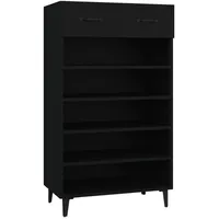 Furnicato Schuhschrank Schwarz 60x35x105 cm Holzwerkstoff