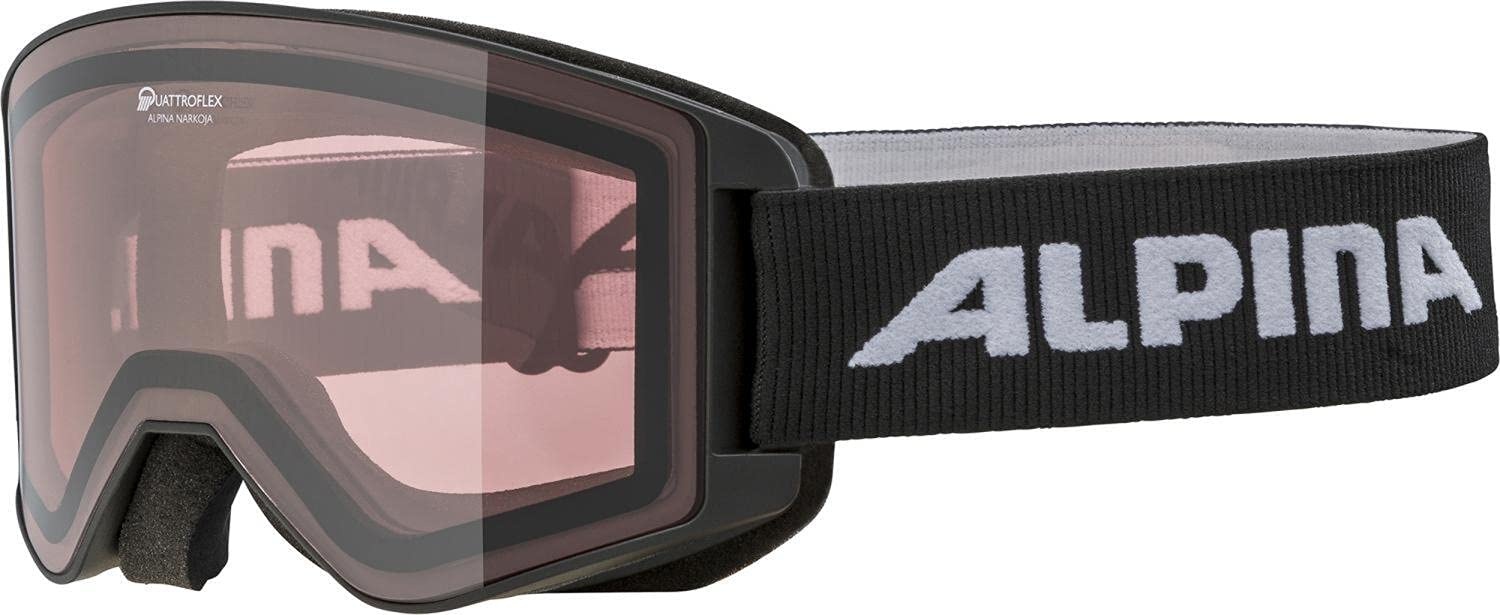 Alpina Sports Narkoja Q Skibrille Kunststoff/Polycarbonat Black-Rosa 100% UV-Schutz, A7267 0 31