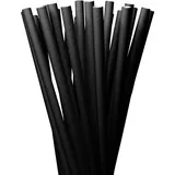 LAGETTO Jumbo Trinkhalme Papier XXL: 8 x 250 mm - 6 Farben 3 Packungsgrößen - Cocktail Strohhalme Papierstrohhalme Papiertrinkhalme (Schwarz, 100 Stück)