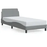vidaXL Bettgestell ohne Matratze Hellgrau 90x200 cm Stoff