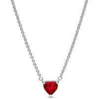 Pandora Funkelnder Herzförmiger Strahlenkranz Collier-Halskette Silber/Kristall