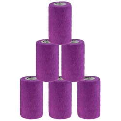 meDDio Bandage 1/3/6 Haftbandagen Größe+Farbe wählbar, 6 Stück 10 cm fuchsia lila