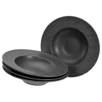 CreaTable 21822, Serie Schiefer black, 4-teiliges Teller Set aus