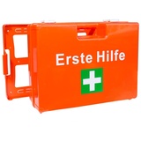 Lüllmann Erste-Hilfe-Koffer für Betriebe DIN 13157 Premium Verbandkasten + Wandhalter orange 620139