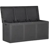 vidaXL Garten-Aufbewahrungsbox Schwarz270 L PP Rattan