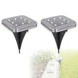 GLOBO Solarleuchte Edelstahl 13,0 cm 8x LED silber