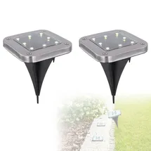 GLOBO Solarleuchte Edelstahl 13,0 cm 8x LED silber