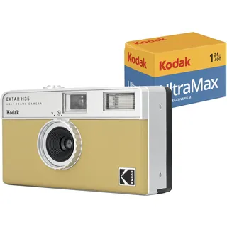 KODAK EKTAR H35 Halbformat-Filmkamera (Sand, Bündel mit 24 Aufnahmen)