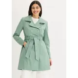 bonprix Trenchcoat mit abnehmbarem Bindegürtel, 2-Reiher grün S (36)