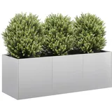vidaXL Pflanzkübel 120 x 40 x 40 cm Silber