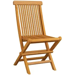 vidaXL Gartenstühle mit Roten Kissen 8 Stk. Massivholz Teak