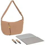 Lässig Baby Wickeltasche zum Umhängen mit Wickelunterlage, Kinderwagenbefestigung, wasserabweisend/GRE Lunua Bum Bag almond