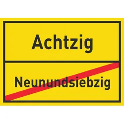 Achtzig Neunundsiebzig Schild Ortsschild A4 Rückseite selbstklebend