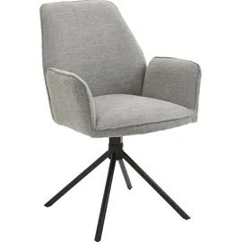 byLIVING Esszimmerstuhl Blair 2-er Set, Webstoffbezug hellgrau, schwarz