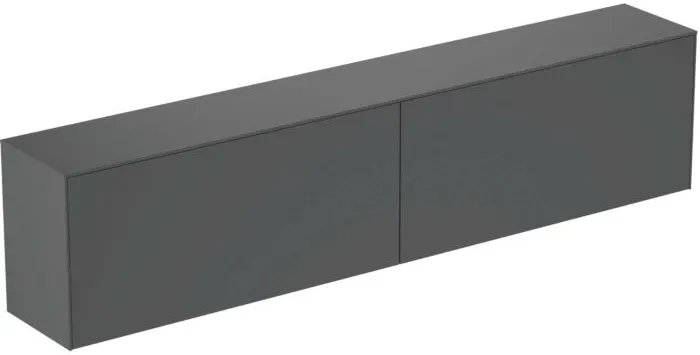 Ideal Standard Waschtisch-Unterschrank T4341Y2 ohne Ausschnitt, 2 Auszüge, 240 x 37 x 55 cm, Anthrazit matt lackiert