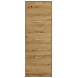 Schuhklappenschrank in Wildeichefarben vier Schuhwalzen