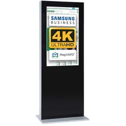 Digitale Infostele, doppelseitig, 55", in 4K UHD, schwarz - mit 2 SAMSUNG 24/7 Digital Signage Displays inklusive Mediaplayer