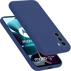 Cadorabo TPU Liquid Silicone Case Hülle für Motorola MOTO G200 5G (Motorola Moto G200 5G), Smartphone Hülle, Blau
