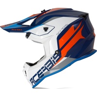 Acer Acerbis Linear Motocross Helm, weiss-türkis-blau, Größe S