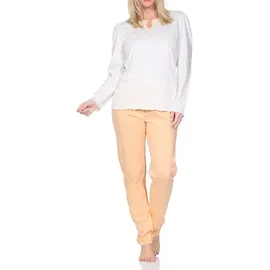 normann Damen Schlafanzug Pyjama Apricot 56-58
