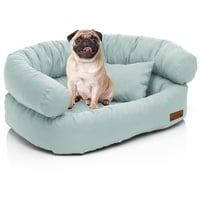 Juelle Kleinhundesofa - Kleinhund-Sofa, Abnehmbarer Bezug, maschinenwaschbar, flauschiges Bett, Hundesessel Santi S-XXL (Größe: S - 70x50 cm, Hellmint)