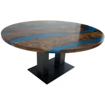 xlmoebel River Table Ø 150 cm braun/blau