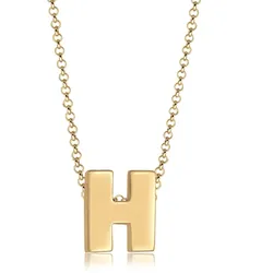 Kette mit Anhänger ELLI "Buchstabe H Initialen 925 Sterling Silber", gold, Halsketten, Damen, 45, Silber 925 (Sterlingsilber), L: 45cm