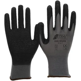Nitras Nylotex 3520 Nylon-Latexhandschuhe Arbeitshandschuhe 12 PAAR Größe 7 (S), Grau