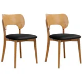 Konsimo® Esszimmerstühle, Schwarz, Eiche, Buchenholz, Echtholz, 47x81x45 cm, Esszimmer, Stühle, Esszimmerstühle, Vierfußstühle