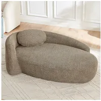 HAUSS SPOLE Schlafsofa mit Kissen,Loungesofa Relaxsofa aus Teddy mit abgerundeten Ecken,Braun, Teddystoff-Sofa, Relaxsofa mit hochelastischem Schaumstoff, Chaiselongue-Loungessel mit angemessener Stützkraft braun