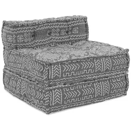 vidaXL Sitzpuff Modular Hellgrau 70 x 70 x 56 cm Stoff