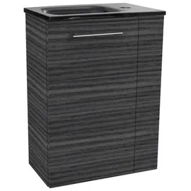 Fackelmann Waschbeckenunterschrank 44 x 60 x 24,3 cm Anthrazit/Schwarz Holzoptik