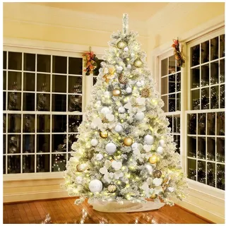 salcar Künstlicher Weihnachtsbaum mit Schnee und Beleuchtung 180 cm