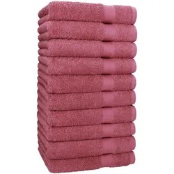 Betz 10 Stück Handtücher PREMIUM 100% Baumwolle Größe 50x100 cm Farbe beere