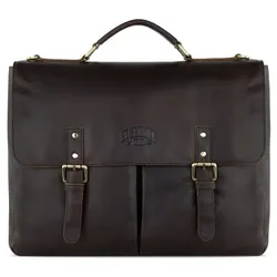 Klondike 1896 Rush Louis Aktentasche Leder 38 cm Laptopfach dunkelbraun