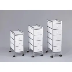 Rollwagen HEINE HOME, weiß, B:64cm H:43cm T:40cm, MDF, Stahl, Rollwagen, Rollwagen