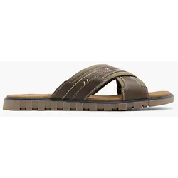 Leder Komfort Pantolette - Herren - grau