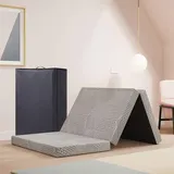 EGOHOME Klappmatratze 80x195 cm, Gästematratze Klappbar Höhe 10 cm, Faltbare Matratze Härtegrade H3, Reisematratze, 3-Teilige Gel Visco Schaumstoff Faltmatratze für Reisen, Camping, Boden, Gästebet