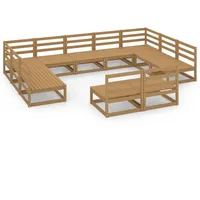 vidaXL 11-tlg. Garten-Lounge-Set Massivholz Kiefer